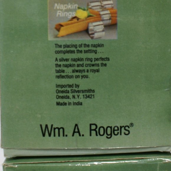 Vintage Silverplate Napkin Rings Lot of 8 Wm A. Rogers Oneida Round 2 Boxes of 4 - Picture 3 of 9